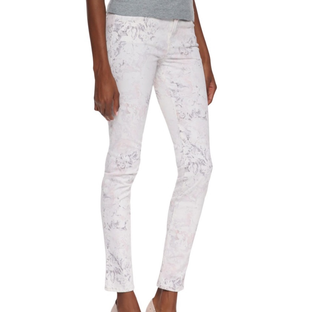 Joe Brand white floral jeans